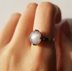 Antique vintage 14k yellow gold star sapphire ring